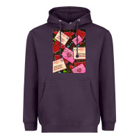 Plum love letters with roses  air Heavyweight Hoodie - AdoDesignShop
