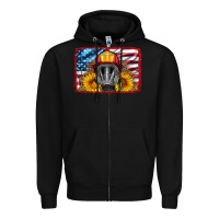 Black firefighter air mask and sunflower Zipper Hoodie - HRA Design Shop