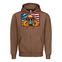 Chestnut firefighter air mask and sunflower Zipper Hoodie - HRA Design Shop