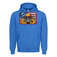 True Royal firefighter air mask and sunflower Zipper Hoodie - HRA Design Shop