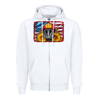 White firefighter air mask and sunflower Zipper Hoodie - HRA Design Shop