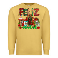 Antique Gold feliz navidad lady of Guadalupe christmas coffee Premium Sweatshirt - Jasminsmagicworld