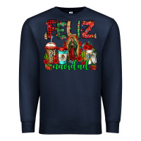 Navy feliz navidad lady of Guadalupe christmas coffee Premium Sweatshirt - Jasminsmagicworld