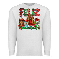 Oatmeal Heather feliz navidad lady of Guadalupe christmas coffee Premium Sweatshirt - Jasminsmagicworld
