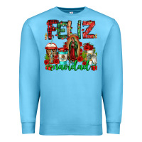 Ocean Blue feliz navidad lady of Guadalupe christmas coffee Premium Sweatshirt - Jasminsmagicworld