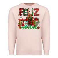 Pale Pink feliz navidad lady of Guadalupe christmas coffee Premium Sweatshirt - Jasminsmagicworld