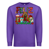 Purple feliz navidad lady of Guadalupe christmas coffee Premium Sweatshirt - Jasminsmagicworld