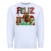 White feliz navidad lady of Guadalupe christmas coffee Premium Sweatshirt - Jasminsmagicworld