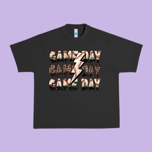 Game Day Game Day Baseball Lightning Bolt Urban Heavy Tee Designed By Zillion Design Studio
