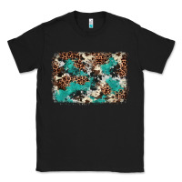 Black Cowhide Turquoise Glitter Classic Tee - FaDigitalArtStudio