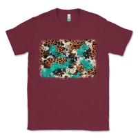 Burgundy Cowhide Turquoise Glitter Classic Tee - FaDigitalArtStudio