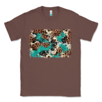 Chestnut Cowhide Turquoise Glitter Classic Tee - FaDigitalArtStudio