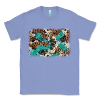 Colony Blue Cowhide Turquoise Glitter Classic Tee - FaDigitalArtStudio