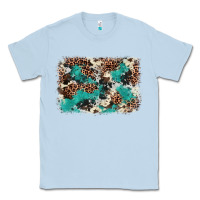 Dusty Blue Cowhide Turquoise Glitter Classic Tee - FaDigitalArtStudio
