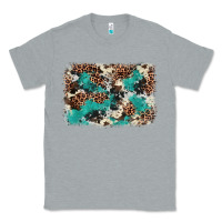 Heather Grey Cowhide Turquoise Glitter Classic Tee - FaDigitalArtStudio