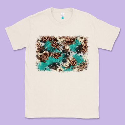 Cowhide Turquoise Glitter Classic Tee Designed By Fadigitalartstudio