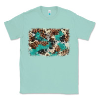 Seafoam Cowhide Turquoise Glitter Classic Tee - FaDigitalArtStudio