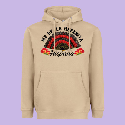 Me De La Herencia Hispana Hand Fan Heavyweight Hoodie Designed By Bundleandbundleshop