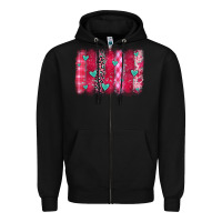 Black valentines day brushstroke Zipper Hoodie - OliviaCreatesArt