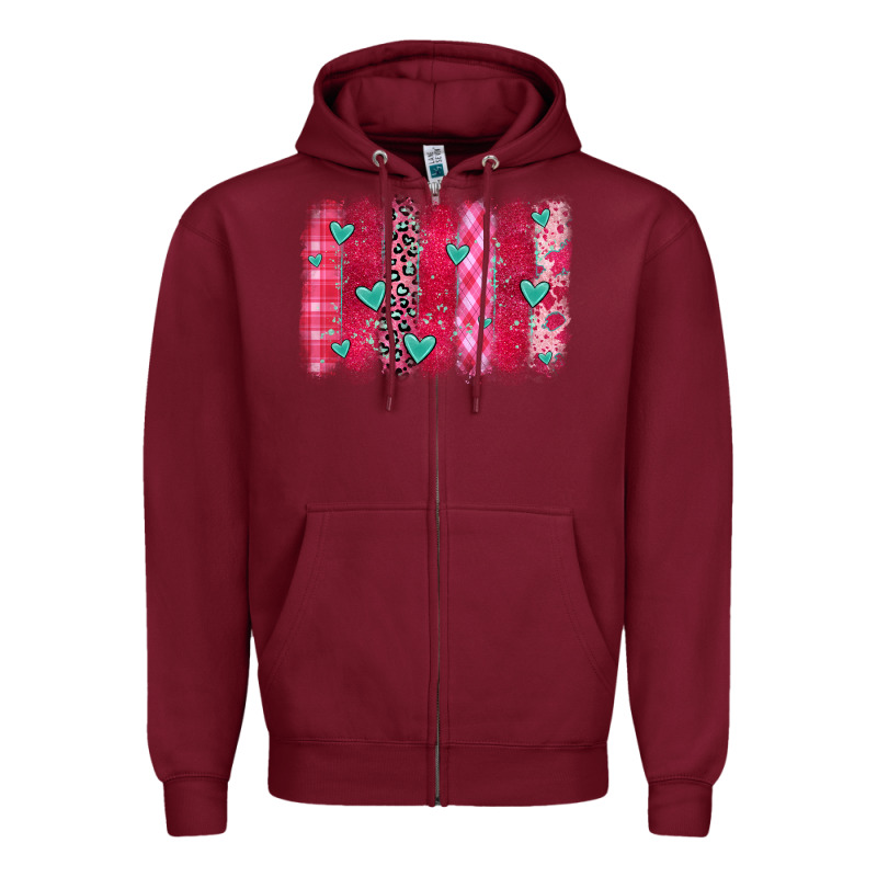 Valentines Day Brushstroke Zipper Hoodie by OliviaCreatesArt | Teevron