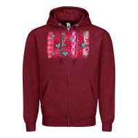 Burgundy valentines day brushstroke Zipper Hoodie - OliviaCreatesArt
