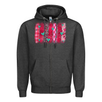 Charcoal Heather valentines day brushstroke Zipper Hoodie - OliviaCreatesArt
