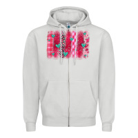 Dove Grey valentines day brushstroke Zipper Hoodie - OliviaCreatesArt