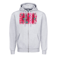 Heather Grey valentines day brushstroke Zipper Hoodie - OliviaCreatesArt