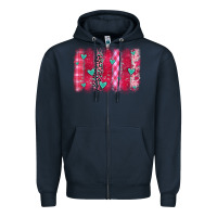 Navy valentines day brushstroke Zipper Hoodie - OliviaCreatesArt