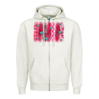 Oatmeal Heather valentines day brushstroke Zipper Hoodie - OliviaCreatesArt