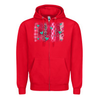 Red valentines day brushstroke Zipper Hoodie - OliviaCreatesArt