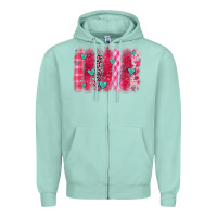Seafoam valentines day brushstroke Zipper Hoodie - OliviaCreatesArt
