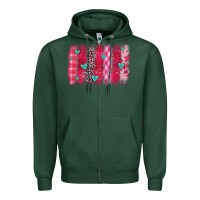 Sports Green valentines day brushstroke Zipper Hoodie - OliviaCreatesArt