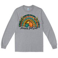 Heather Grey happy fall y'all rainbow Long Sleeve Tee - RanaPortraitStore