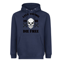 Navy Live Young Die Free Heavyweight Hoodie - Bettercallsaul