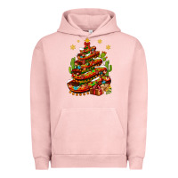 Pigment Salmon Christmas Feliz Navidad Sombrero Tree Urban Hoodie - BundleAndBundleShop