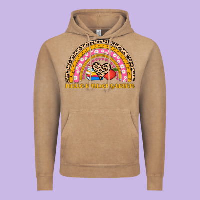 Back To School Rainbow Hello Kindergarten Vintage Hoodie Designed By Adodesignshop