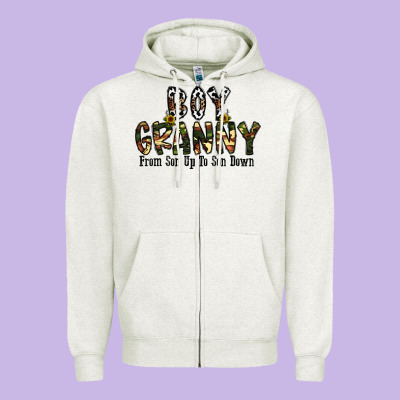 Boy Granny From Son Up To Sondown Zipper Hoodie Designed By Cowhidedigitalart