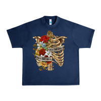 Navy Kinda Emotionless Kinda Emotional Skeleton Urban Heavy Tee - RanaPortraitStore