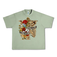 Oil Green Kinda Emotionless Kinda Emotional Skeleton Urban Heavy Tee - RanaPortraitStore