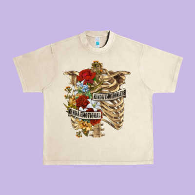 Urban Heavy Tee Kinda Emotionless Kinda Emotional Skeleton