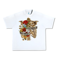 White Kinda Emotionless Kinda Emotional Skeleton Urban Heavy Tee - RanaPortraitStore