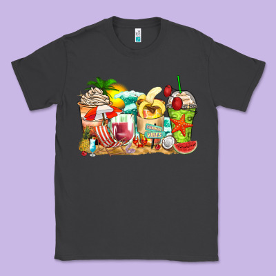 Summer Vibes Coffee Cups Classic Tee Designed By Zillion Design Studio