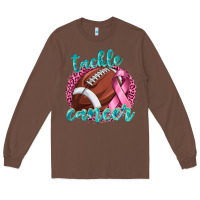 Chestnut Tackle Cancer Football Long Sleeve Tee - texasbilliewilder