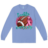 Colony Blue Tackle Cancer Football Long Sleeve Tee - texasbilliewilder