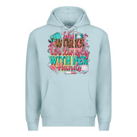 Blue Mist she works willingly with her hands Premium Hoodie - NancyCooperArtShop
