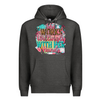 Charcoal Heather she works willingly with her hands Premium Hoodie - NancyCooperArtShop