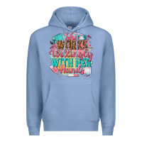 Colony Blue she works willingly with her hands Premium Hoodie - NancyCooperArtShop