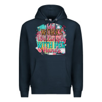 Navy she works willingly with her hands Premium Hoodie - NancyCooperArtShop