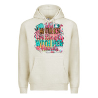 Oatmeal Heather she works willingly with her hands Premium Hoodie - NancyCooperArtShop